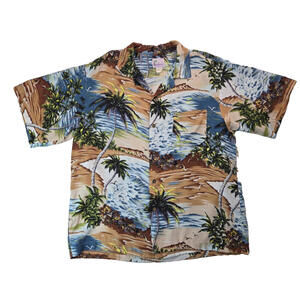 Reminiscence Stewart Richer Vintage 1960s Hawaiian Camp Shirt Mens Size Large L